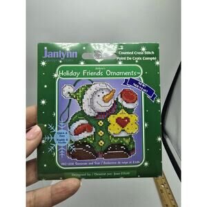Janlynn Holiday Friends Snowman Counted Cross Ornament Kit 140-264 NEW